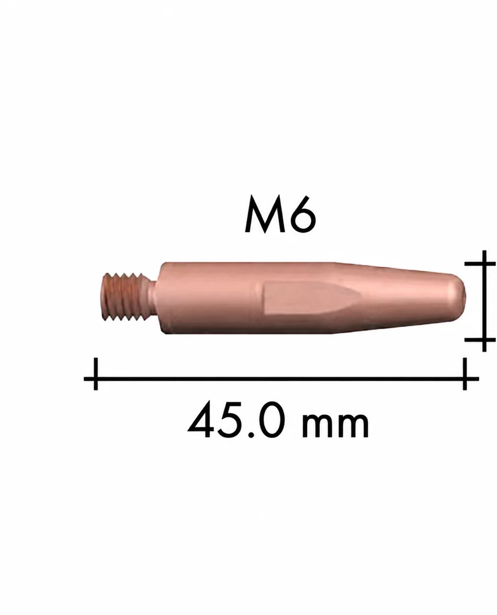 ABIROB 350 GC — contact tip M6 CuCrZr (10 pcs.) (Asia M6 1.0 mm) — front view — ABICOR BINZEL — Contact Tips
