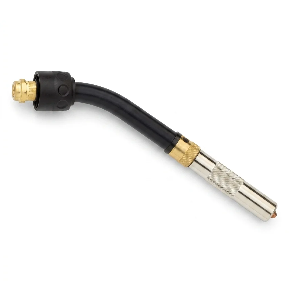 ABICOR BINZEL ABIROB 350 GC robotic torch neck, gas-cooled with 35° standard angle for precision welding