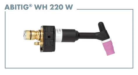 ABITIG WH 220 W — robotic torch neck, liquid cooled (WS version) — front view — ABICOR BINZEL — TIG Torch Necks