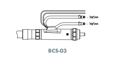 ABITIG WH cable assemblies — cable assembly cpl. (BCS) (BCS-03, 4.00 m) — front view — ABICOR BINZEL — TIG Cables & Hoses