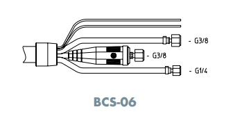 ABITIG WH cable assemblies — cable assembly cpl. (BCS) (BCS-06, 6.00 m) — front view — ABICOR BINZEL — TIG Cables & Hoses