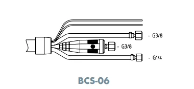 ABITIG WH cable assemblies — cable assembly cpl. (BCS) (BCS-06, 8.00 m) — front view — ABICOR BINZEL — TIG Cables & Hoses