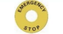 BCH BML22LPP-23 yellow plastic legend plate for emergency stop button