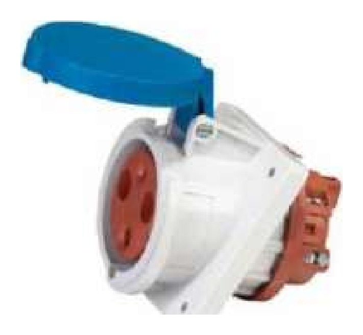BCH BPX1PAS341 Panel Mounted Angled Socket (16A, 3P, 230V, IP44)