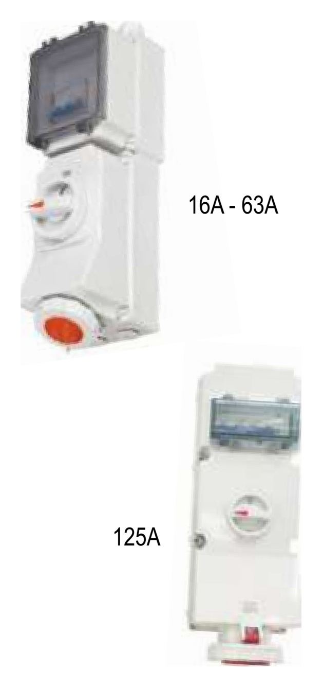 BCH BPX2MID371 Duo Interlock Socket with DIN Rail, Vertical (32A, 3P, 230V, IP67)