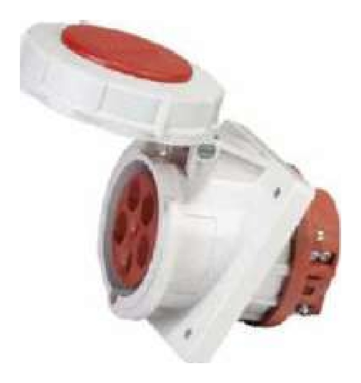 BCH BPX2PAS371 Panel Mounted Angled Socket (32A, 3P, 230V, IP67)