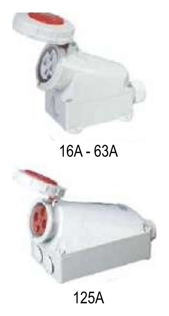 BCH BPX4WS472 Surface Mounted Socket (125A, 4P, 415V, IP67)