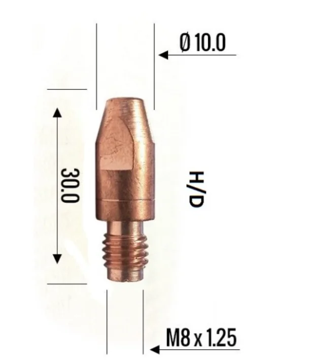 Binzel Contact Tip 0.8mm M6 140.0051 — front view — ABICOR BINZEL — Welding Consumables & Spare Parts