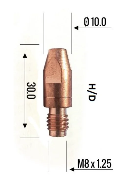 Binzel Contact Tip 1.4mm M8 140.0533 — front view — ABICOR BINZEL — Welding Consumables & Spare Parts
