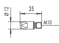 Contact tip M10 E-Cu Ø 1.0 (12x35) by ABICOR BINZEL, copper electrode for welding torch