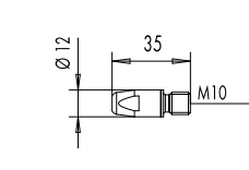 Contact tip M10 E-Cu Ø 1.2 (12x35) by ABICOR BINZEL, copper-plated consumable for MIG/MAG welding