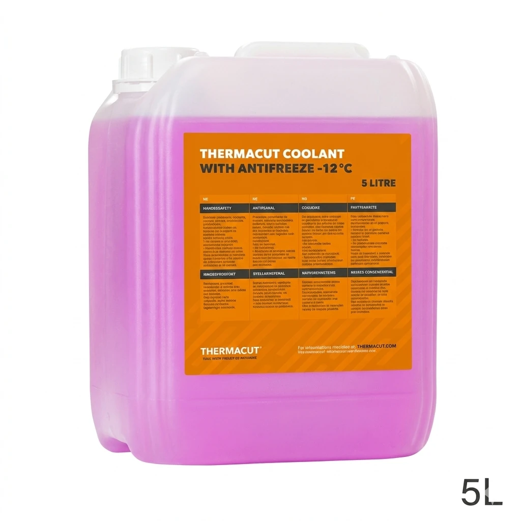 THERMACUT Coolant Liquid, pink color, -12°C freeze point, 5L (5.1kg, 19x14x24cm), for THERMACUT coolant systems