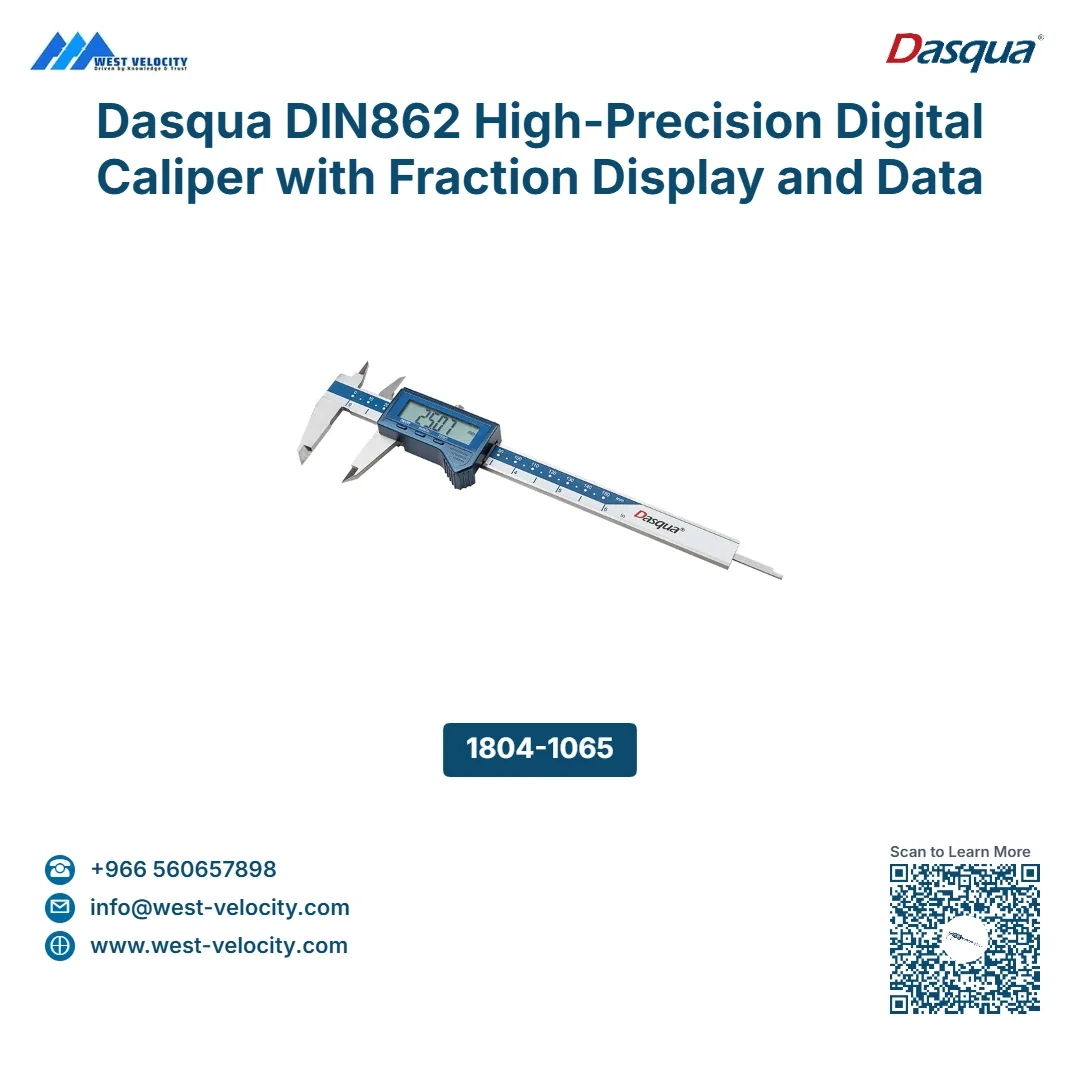 Dasqua DIN862 High-Precision Digital Caliper with Fraction Display and Data Output - Dasqua - SKU: 1804-1065 - Available in Saudi Arabia