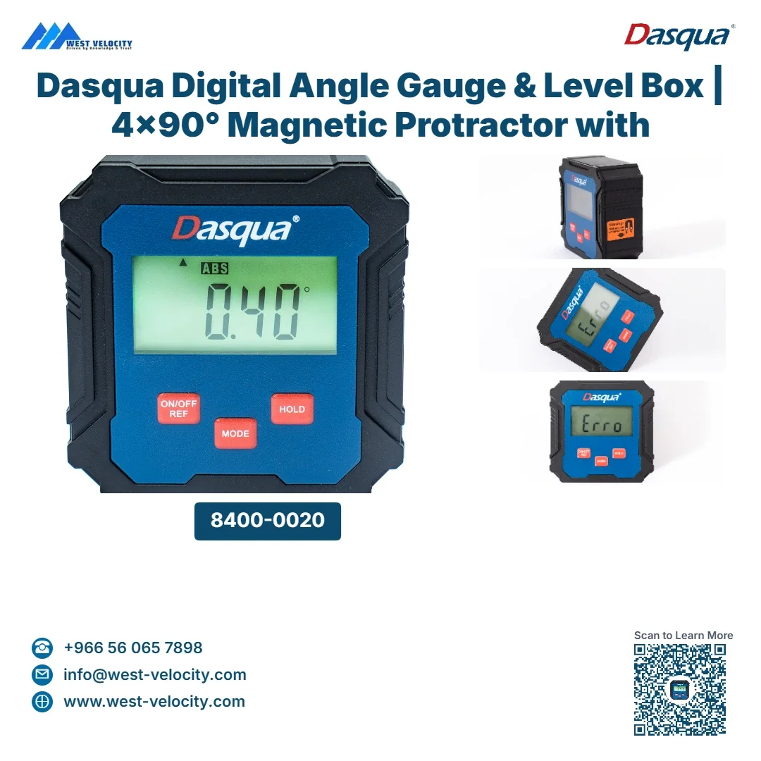 Dasqua Digital Angle Gauge & Level Box | 4x90° Magnetic Protractor with Backlight - Dasqua - SKU: 8400-0020 - Available in Saudi Arabia