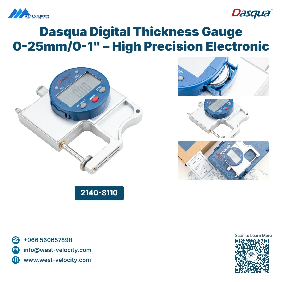 Dasqua Digital Thickness Gauge 0-25mm/0-1 - Dasqua - SKU: DSQ-2140-8110 - Available in Saudi Arabia