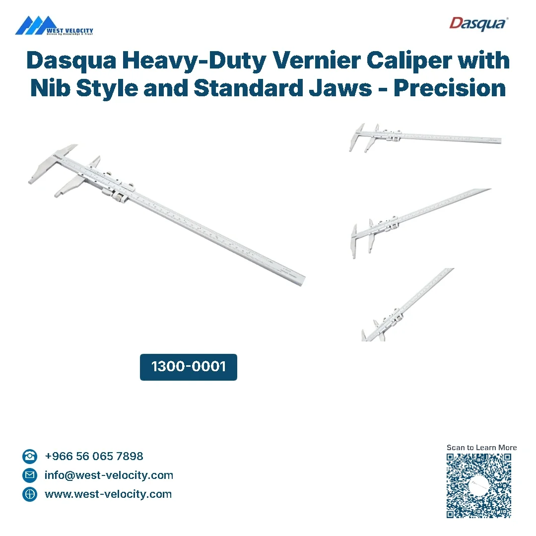 Dasqua Heavy-Duty Vernier Caliper with Nib Style and Standard Jaws - Precision Industrial Measuring Tool (0-1000mm / 0-40") - Dasqua - SKU: 1300-0001
