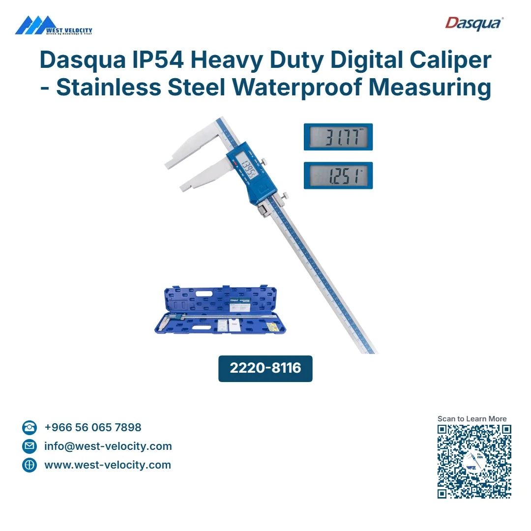 Dasqua IP54 Heavy Duty Digital Caliper - Stainless Steel Waterproof Measuring Tool - Dasqua - SKU: 2220-8116