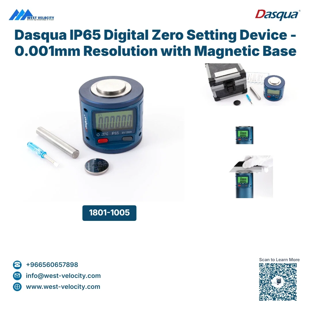 Dasqua IP65 Waterproof Digital Zero Setter – 0.001mm High Precision CNC Tool Setting Gauge — side view — Dasqua — Measuring and Layout Tool — Saudi Arabia