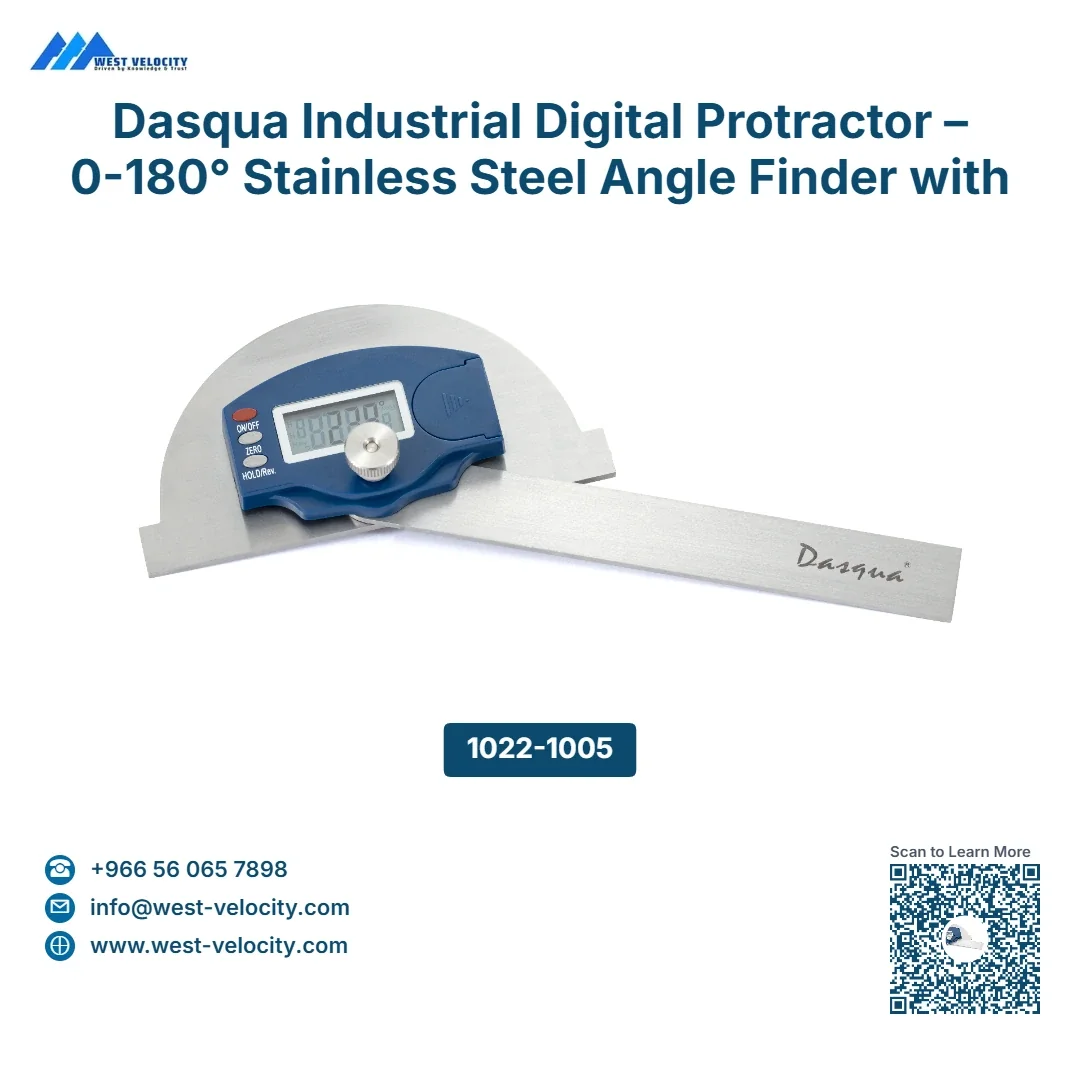 Dasqua Industrial Digital Protractor – 0-180° Stainless Steel Angle Finder with LCD Display - Dasqua - SKU: 1022-1005 - Available in Saudi Arabia