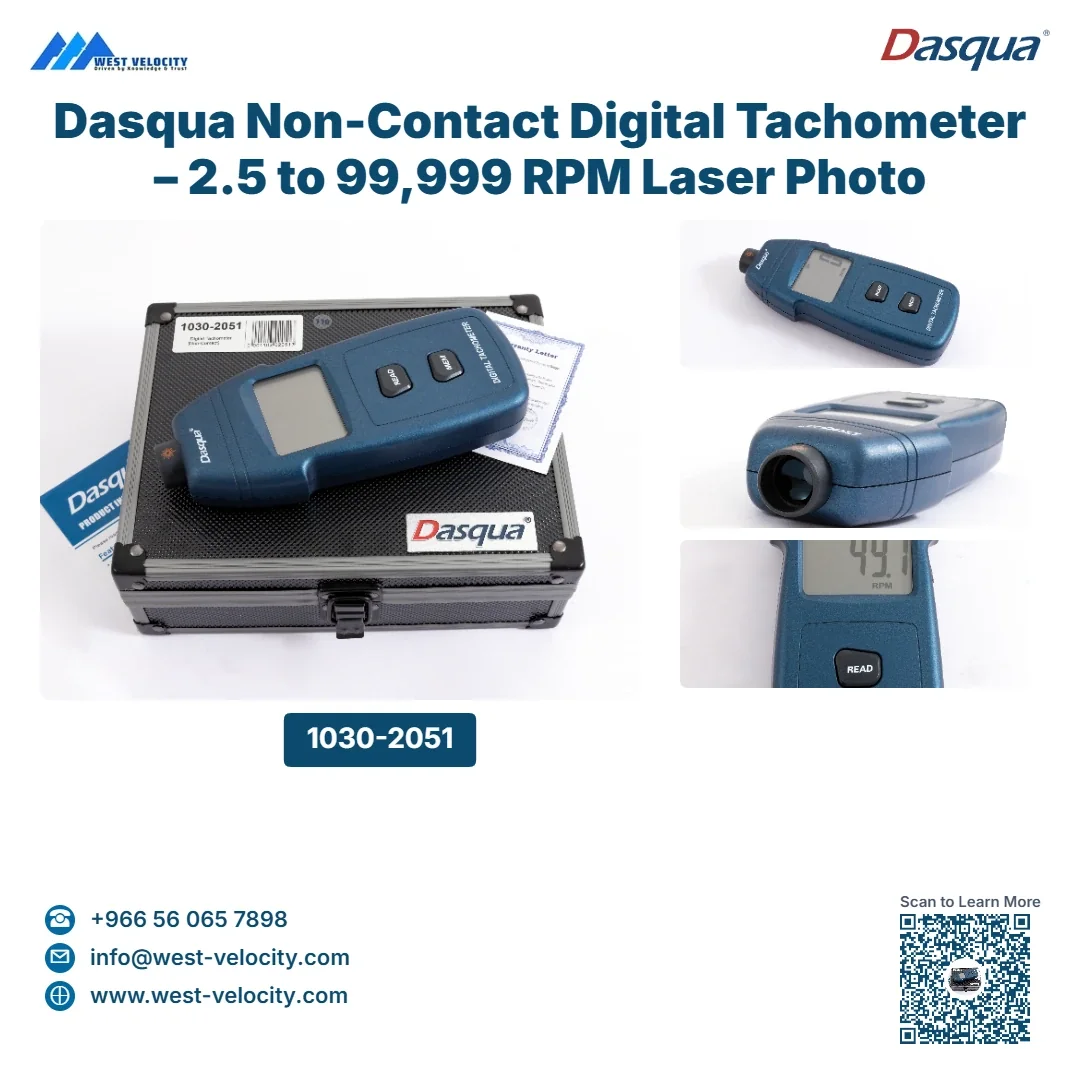 Dasqua Non-Contact Digital Tachometer – 2.5 to 99,999 RPM Laser Photo Tachometer - Dasqua - SKU: 1030-2051 - Available in Saudi Arabia
