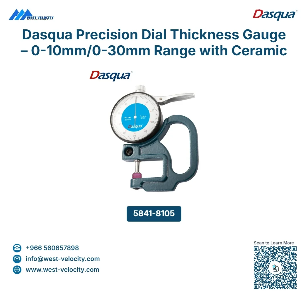 Dasqua Precision Dial Thickness Gauge – 0-10mm/0-30mm Range with Ceramic Measuring Faces - Dasqua - SKU: 5841-8105 - Available in Saudi Arabia