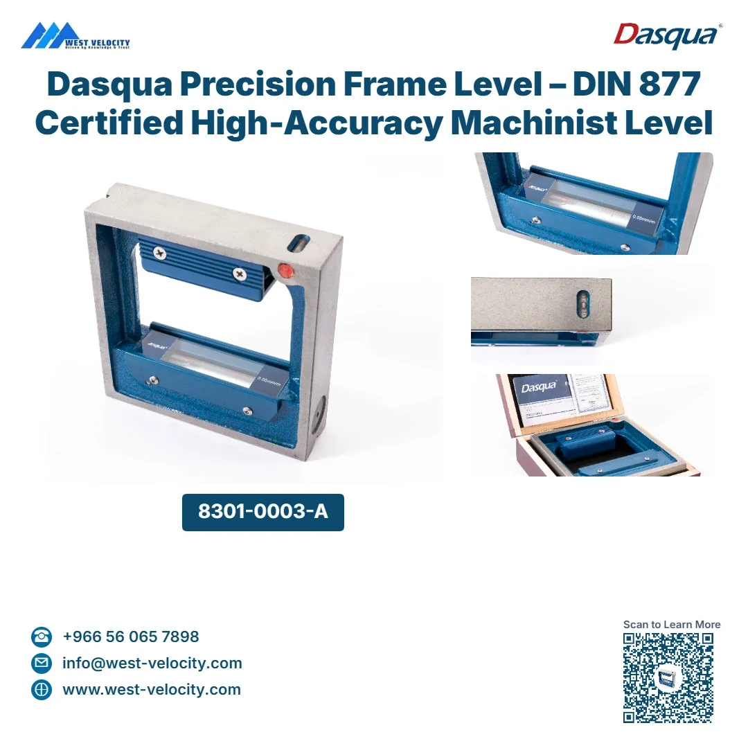 Dasqua Precision Frame Level – DIN 877 Certified High-Accuracy Machinist Level - Dasqua - SKU: 8301-0003-A - Available in Saudi Arabia