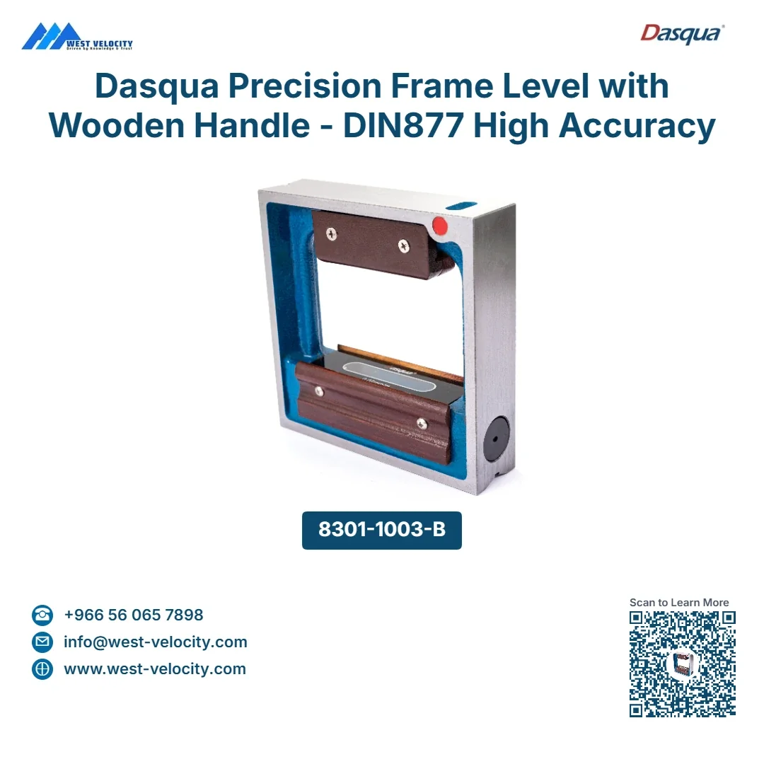 Dasqua Precision Frame Level with Wooden Handle - DIN877 High Accuracy Machinist Level - Dasqua - SKU: 8301-1003-B