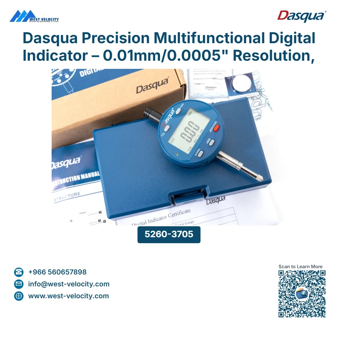 Dasqua Precision Multifunctional Digital Indicator – 0.01mm/0.0005" Resolution, Alloy Aluminum Housing - Dasqua - SKU: 5260-3705 - Available in Saudi Arabia