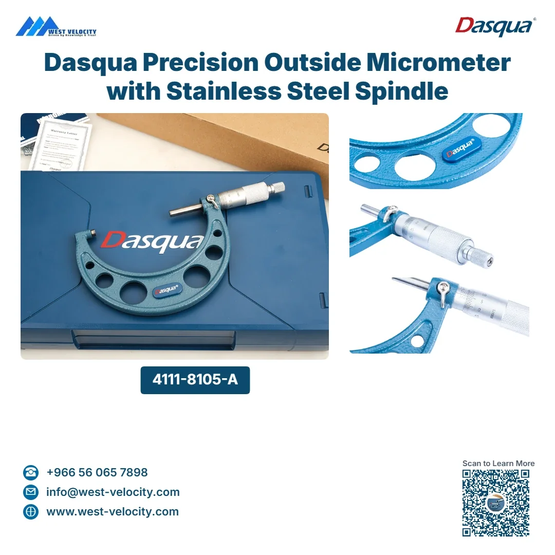 Dasqua Precision Outside Micrometer with Stainless Steel Spindle - Dasqua - SKU: 4111-8105-A - Available in Saudi Arabia