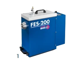 ABICOR BINZEL Fume Extraction System FES-200 for 110V power supply, showing main unit with filters and hoses for capturing welding fumes