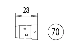 ABICOR BINZEL gas diffuser with long life for welding equipment, cylindrical metal component with gas outlets