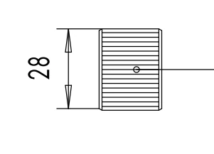 ABICOR BINZEL gas nozzle adaptor for MIG/MAG welding, showing threaded metal connector and insulated nozzle tip