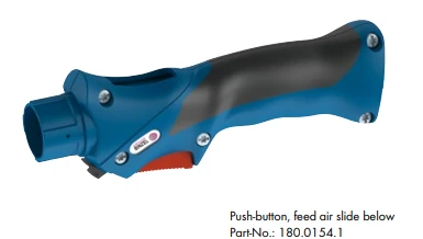 ABICOR BINZEL Handle RAB GRIP SH for modular feed air slide below, black and red ergonomic grip handle for welding equipment