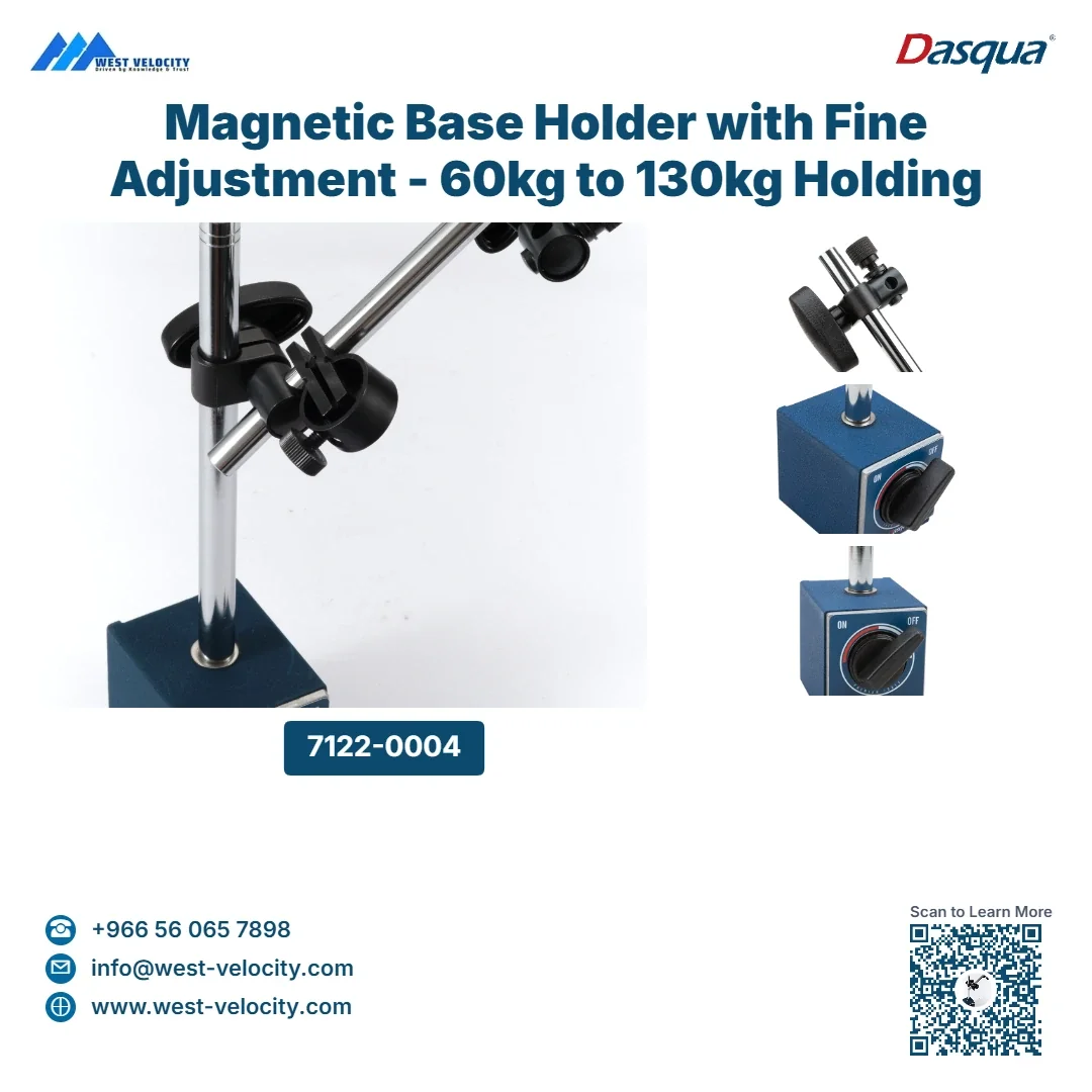 Magnetic Base Holder with Fine Adjustment - 60kg to 130kg Holding Power - Dasqua - SKU: 7122-0004 - Saudi Arabia