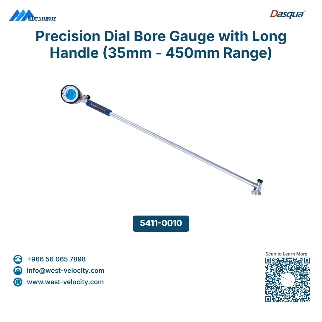 Precision Dial Bore Gauge with Long Handle (35mm - 450mm Range) - Dasqua - SKU: 5411-0010