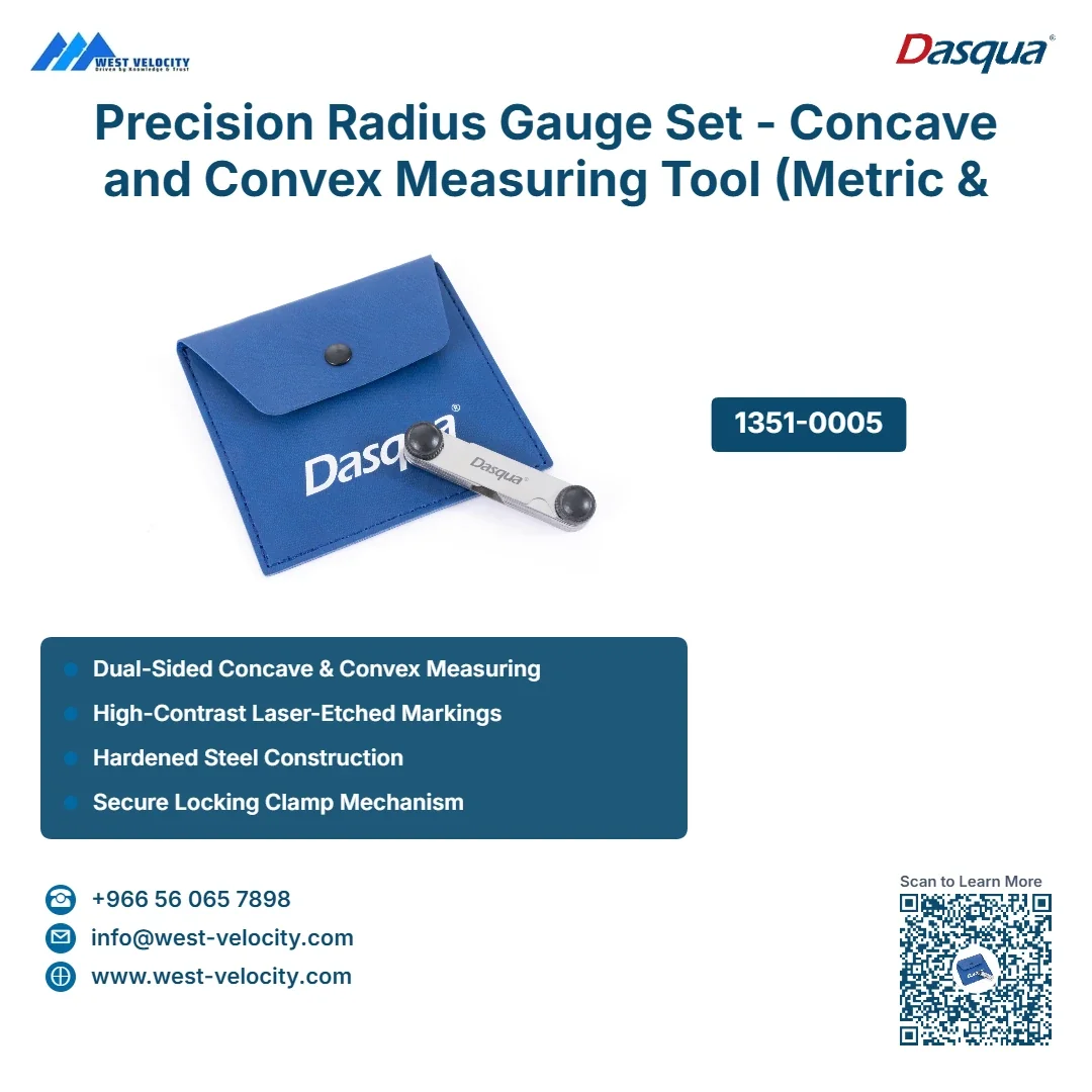 Precision Radius Gauge Set - Concave and Convex Measuring Tool (Metric & Imperial) - Dasqua - SKU: 1351-0005 - Available in Saudi Arabia