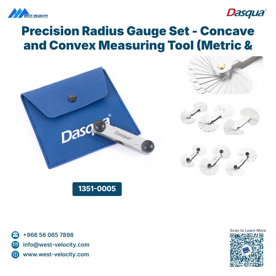 Precision Radius Gauge Set - Concave and Convex Measuring Tool (Metric & Imperial) - Dasqua - SKU: 1351-0005 - Available in Saudi Arabia