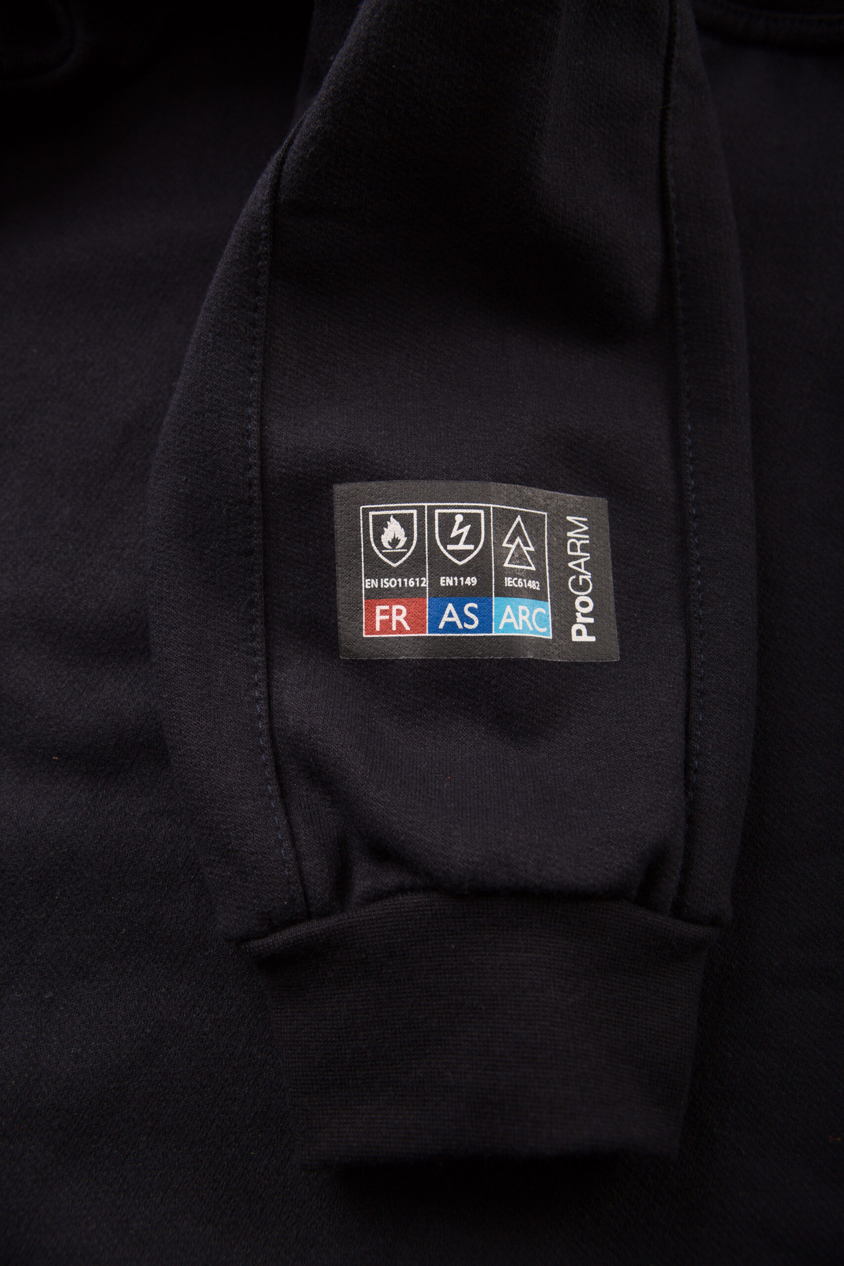 ProGARM 5630 Navy Arc Flash Sweatshirt (12 cal/APC 1) - back view - ProGARM arc flash clothing Saudi Arabia