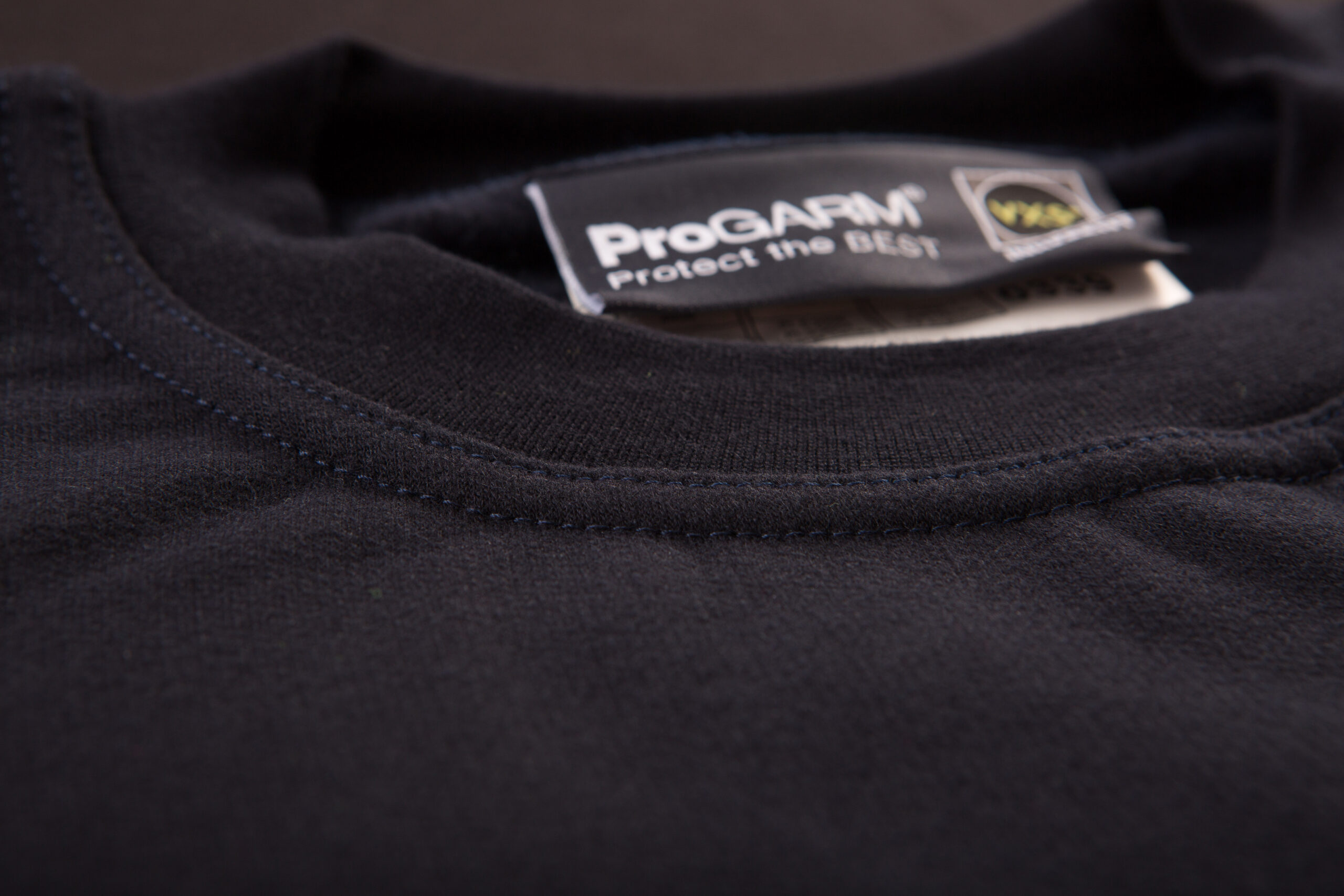 ProGARM 5630 Navy Arc Flash Sweatshirt (12 cal/APC 1) - detail view - ProGARM arc flash clothing Saudi Arabia