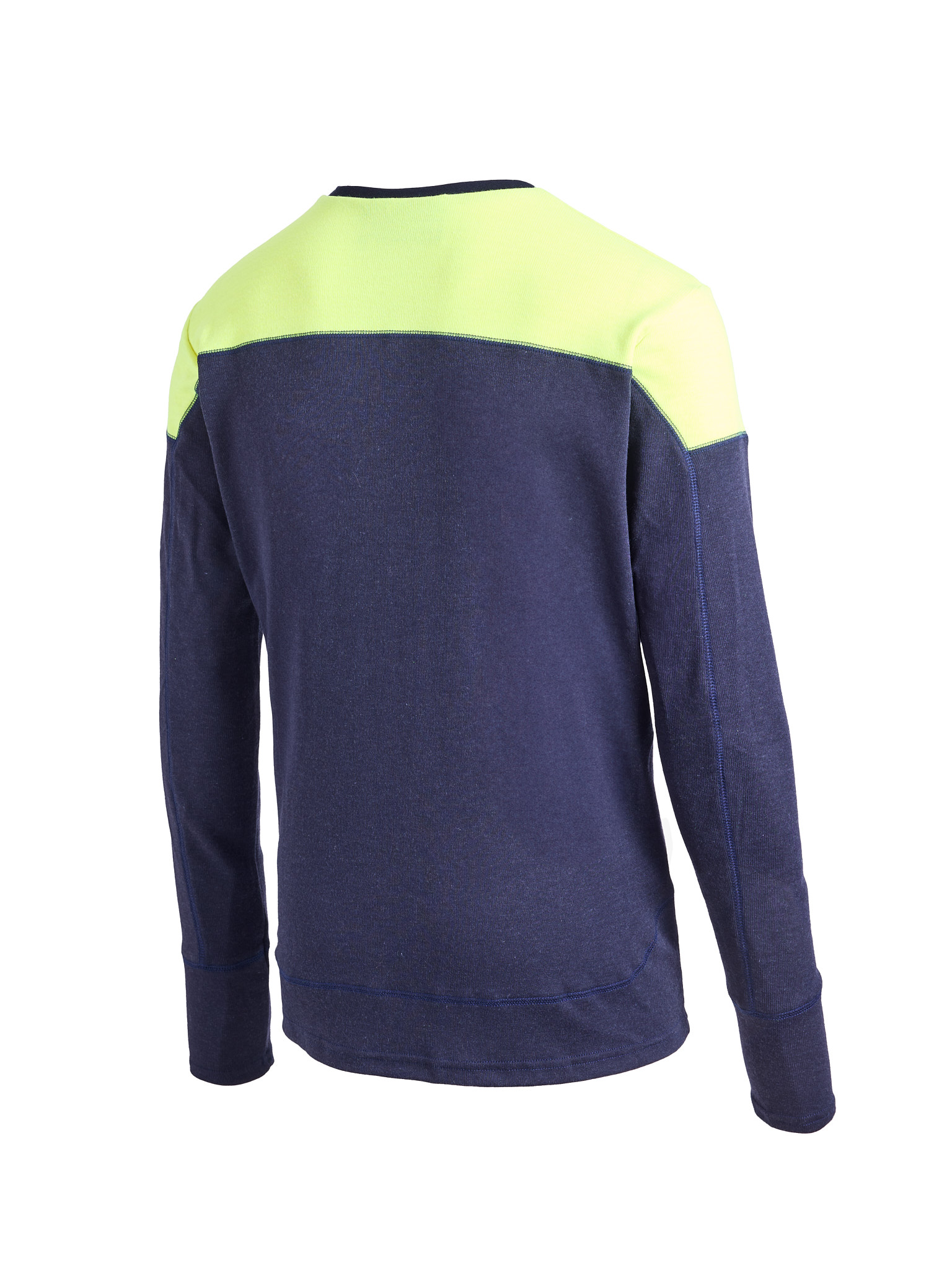 ProGARM TS254M Yellow and Navy Long Sleeved Arc T-Shirt (8.3 cal/APC 1) - back view - ProGARM arc flash clothing Saudi Arabia