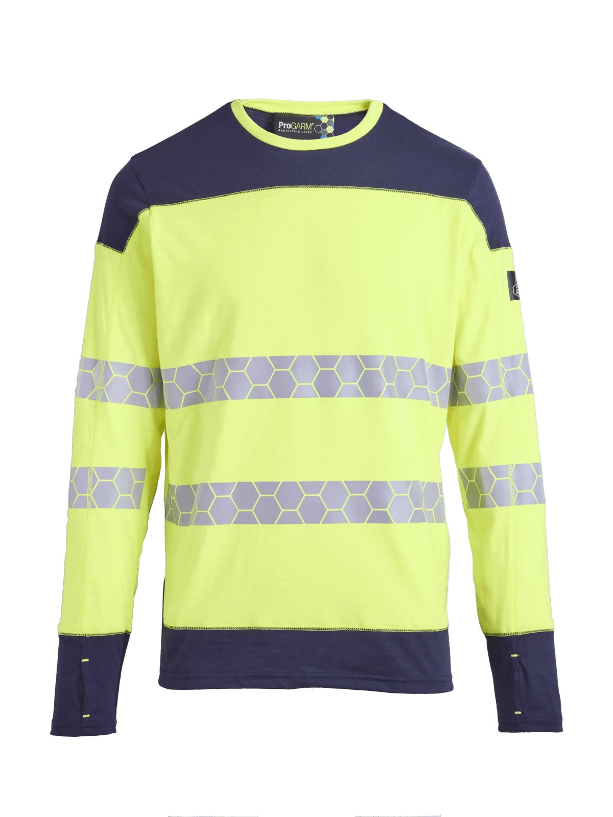 ProGARM TS255M Hi-Vis Long Sleeved Gen 2 T-Shirt (4.1 cal/APC 1) - front view - ProGARM arc flash clothing Saudi Arabia