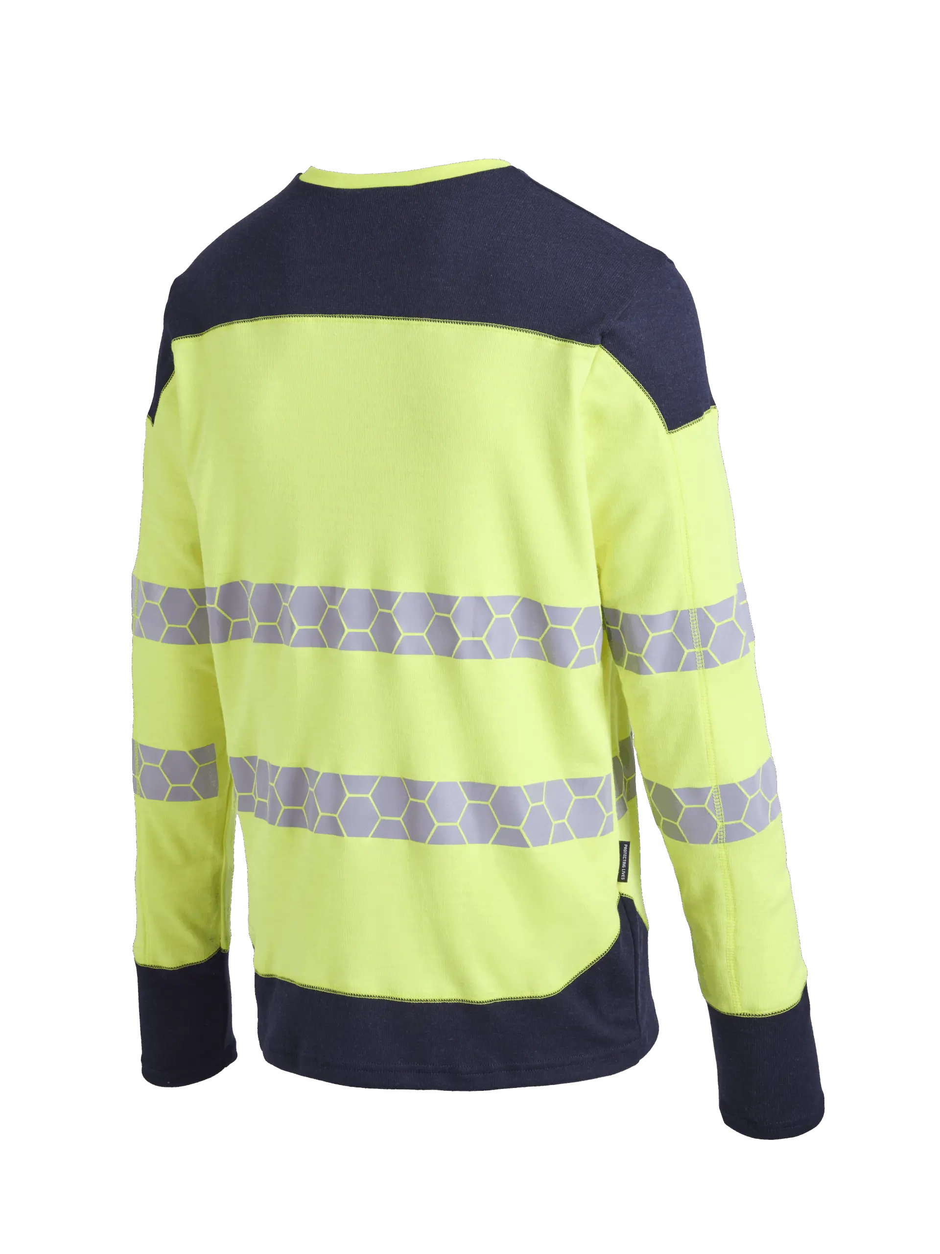 ProGARM TS259 Hi-Vis Yellow Long Sleeved Arc Flash Male T-Shirt (8.3 cal/APC 1) - back view - ProGARM arc flash clothing Saudi Arabia