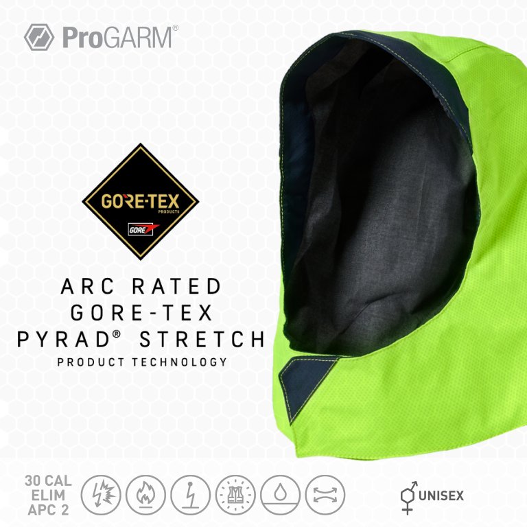 ProGARM WH250S GORE-TEX PYRAD Stretch standard size hood (30 cal/APC 2) - front view - ProGARM arc flash clothing Saudi Arabia