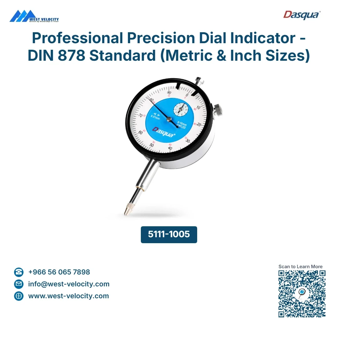 Dasqua Precision Dial Indicator – DIN 878 Metric & Inch Graduations (Lug or Flat Back) - Dasqua - SKU: 5111-1005