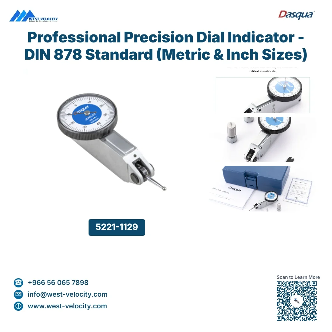 Professional Precision Dial Indicator - DIN 878 Standard (Metric & Inch Sizes) - Dasqua - SKU: 5221-1129