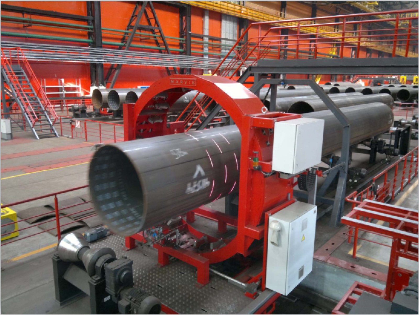 RIFTEK 3D Laser System for Large Diameter Pipes — side view — RIFTEK — Laser Measurement Systems