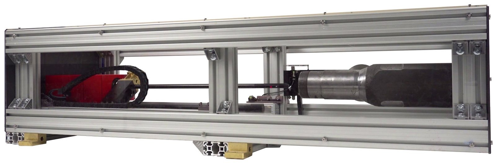 RIFTEK 3D Scanning System for Hammered Axles Shape Control — front view — RIFTEK — Railway Measuring Instruments