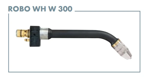 ABICOR BINZEL ROBO WH W 300 liquid-cooled neck-change welding torch with 45° standard neck