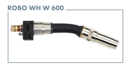 ABICOR BINZEL ROBO WH W 600 liquid-cooled neck-change MIG welding torch with 22° standard nozzle