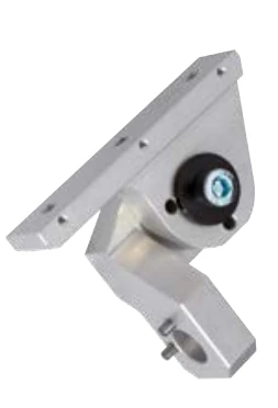 ABICOR BINZEL ROBO WH torch holder and alignment jig for welding, showing metal clamp and positioning arm